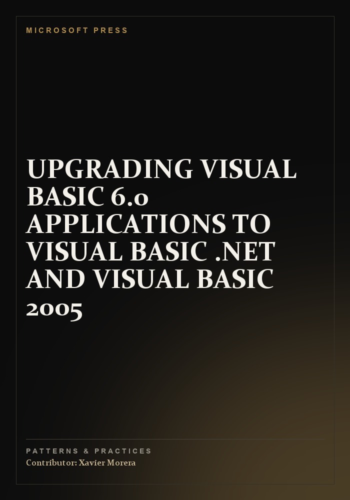 Cover of Upgrading Visual Basic 6.0 Applications to Visual Basic .NET and Visual Basic 2005